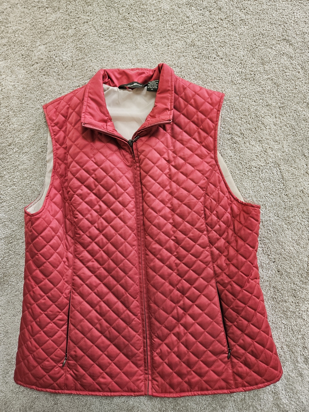 Eddie Bauer Quilted Coral-Red Vest